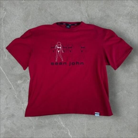 Vintage Sean John Bikini Baggy Tee Red - Picture 1 of 6